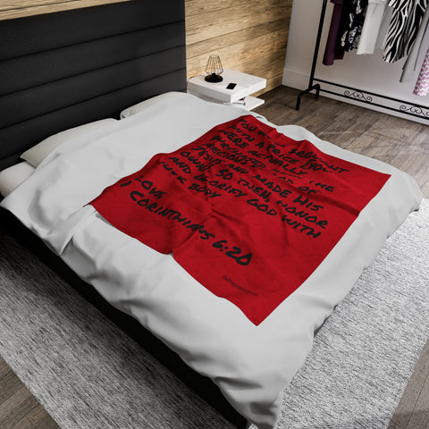 "Covered by The Blood of Jesus" Plush Blanket