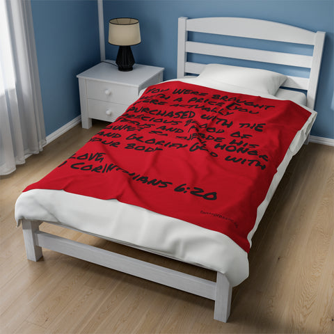 "Covered by The Blood of Jesus" Plush Blanket