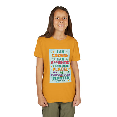 Youth Short Sleeve Tee - Chosen & Appointed Design, Cute Faith Shirt, Gift for Kids, Religious Apparel, Inspirational Clothing