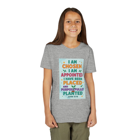Youth Short Sleeve Tee - Chosen & Appointed Design, Cute Faith Shirt, Gift for Kids, Religious Apparel, Inspirational Clothing