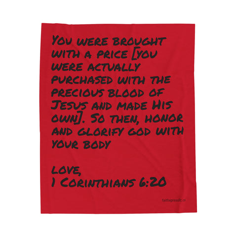 "Covered by The Blood of Jesus" Plush Blanket